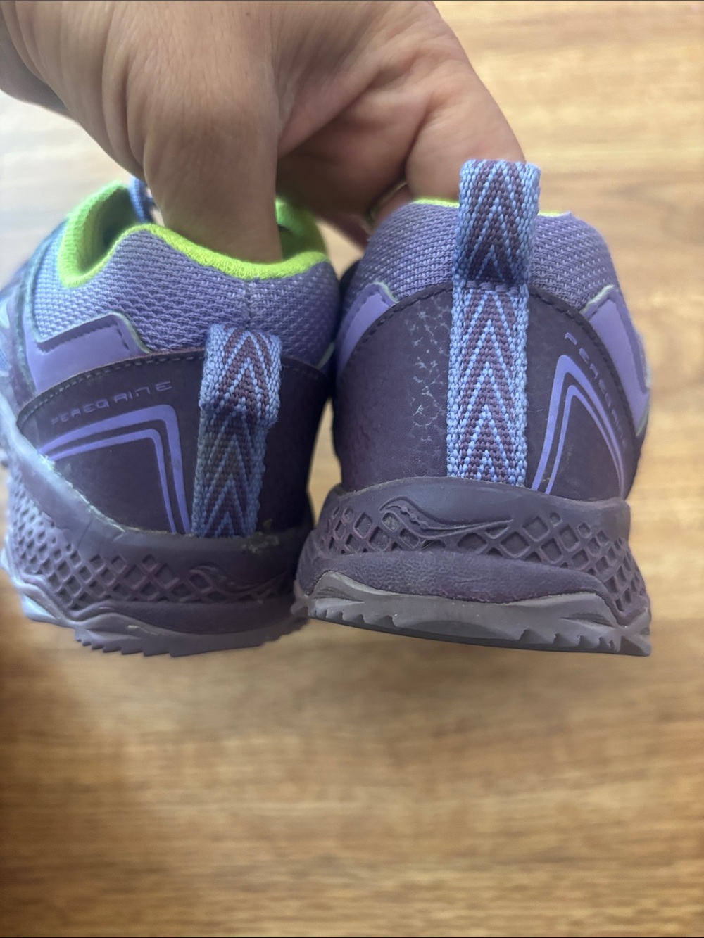 Saucony Kids Purple with Lime Accent Trail Sneakers - Picture 2 of 4